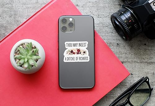 Miniatura 2 de Milleyz Thou May Ingest A Satchel Of Richards calcomanías de vinilo troqueladas impermeables para laptop iPhone botellas de agua computadora y