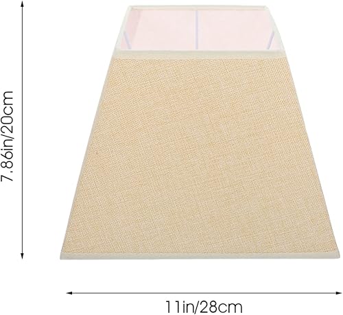 Miniatura 6 de Uonlytech Pantalla cuadrada grande de lino de repuesto para lámpara de pie lámpara de mesa aplique de pared color amarillo