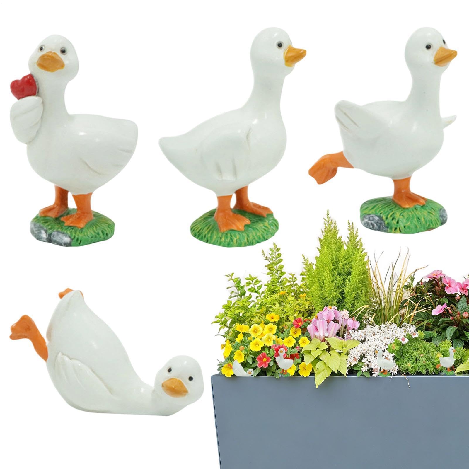 Décoration de pelouse extérieure résistante aux intempéries lot de 4 statues