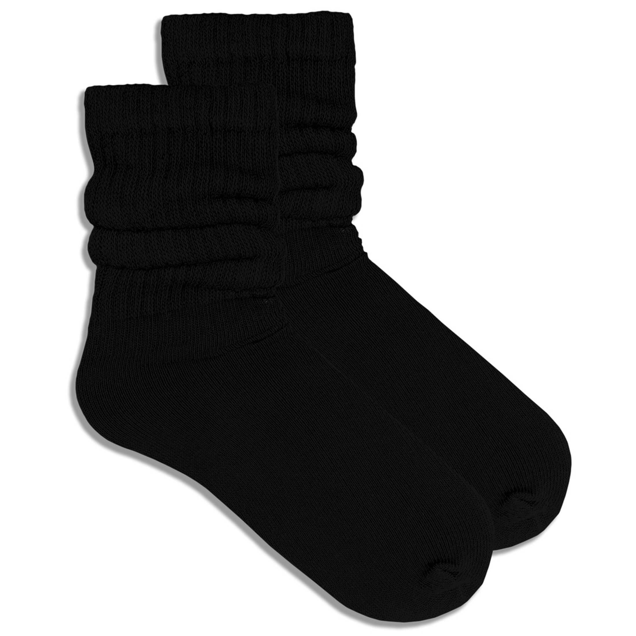 COUVER Women Cotton Scrunched Slouch Socks | 90% cotton 5% polyester 5% elastic, scrunched slouch socks, adjustable crew to knee high, retro dance, size 6 to 11
