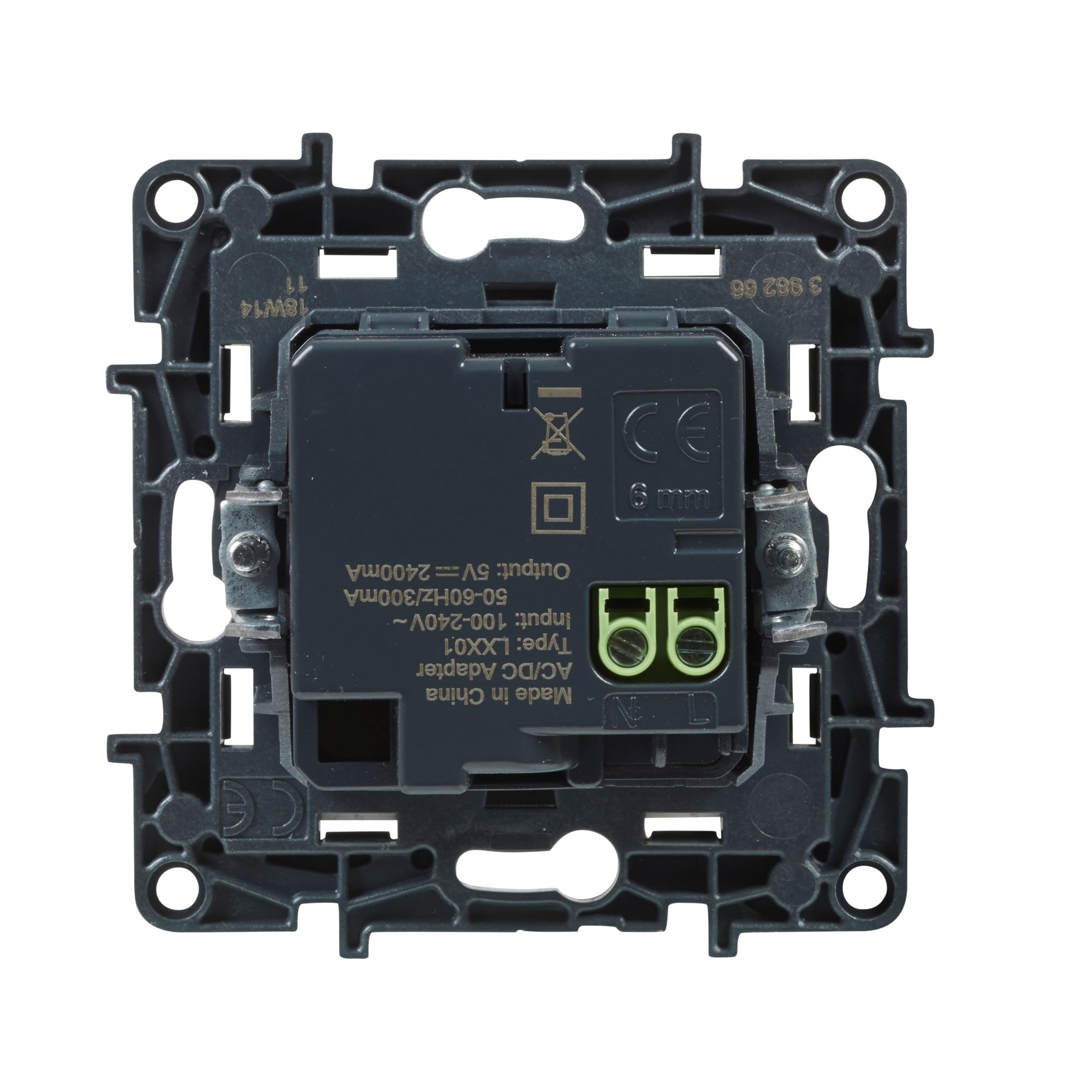 Legrand 398266 - Gniazdo ładowarki Mini USB 3A 15 W Componible do montażu podtynkowego - Niloé Step - kolor aluminium