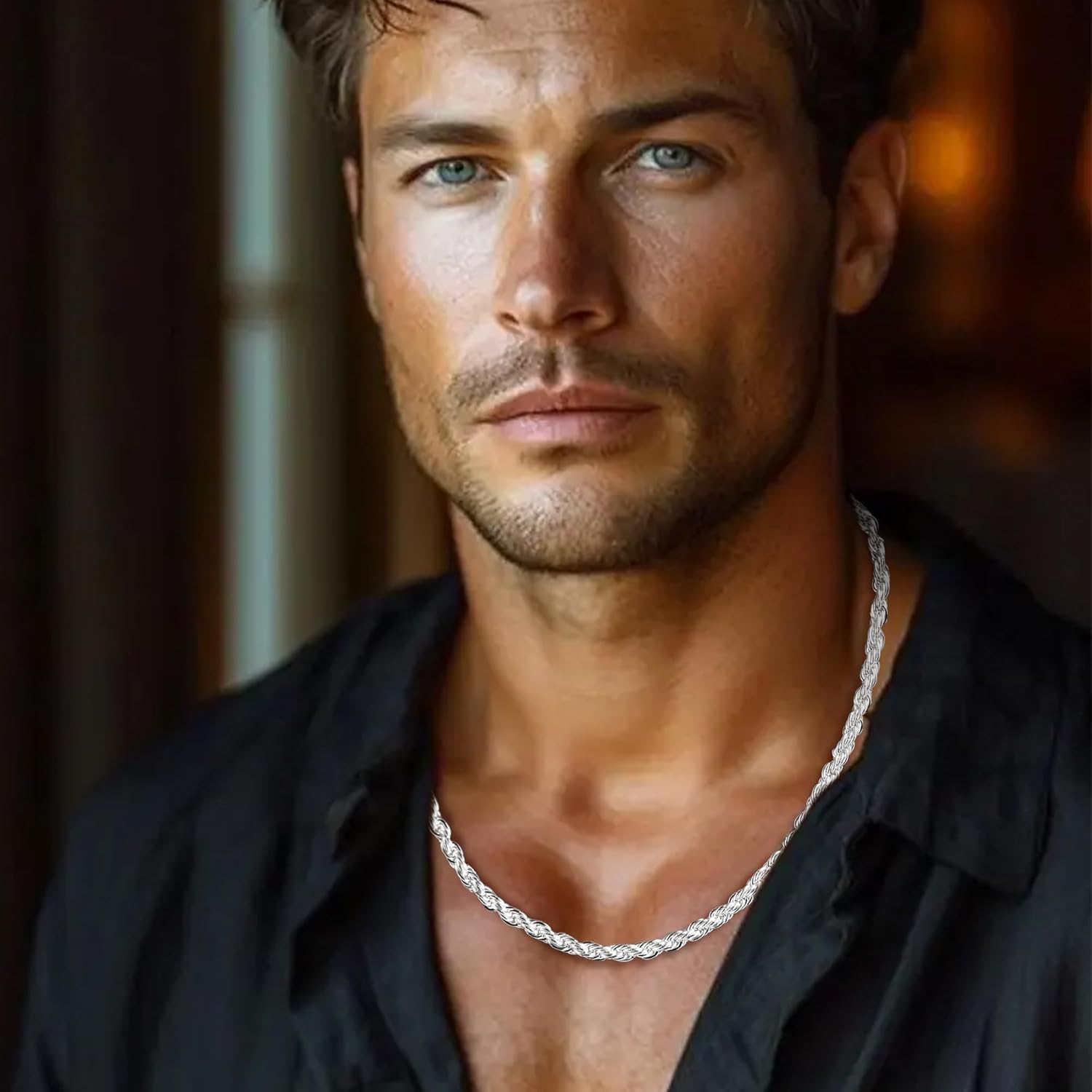 2.5/3/4 mm Rope Chain Necklace for Men - 925 Sterling Silver Chain for Men Necklaces Jewelry Gifts for Father Boyfriend Husband - Image 5