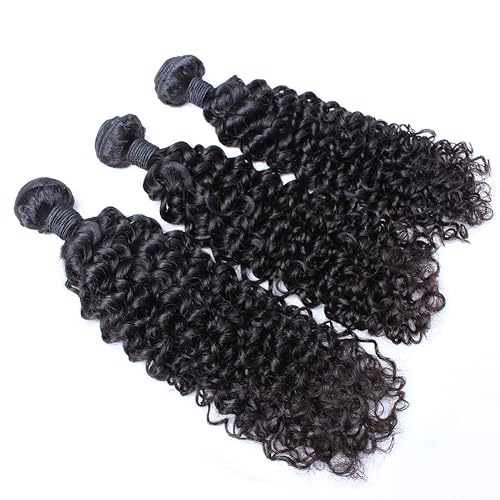 Miniatura 5 de Extensiones de cabello virgen brasileño con ondas profundas y rizadas, cabello humano sin procesar, 3 paquetes de extensiones de trama de cabello de