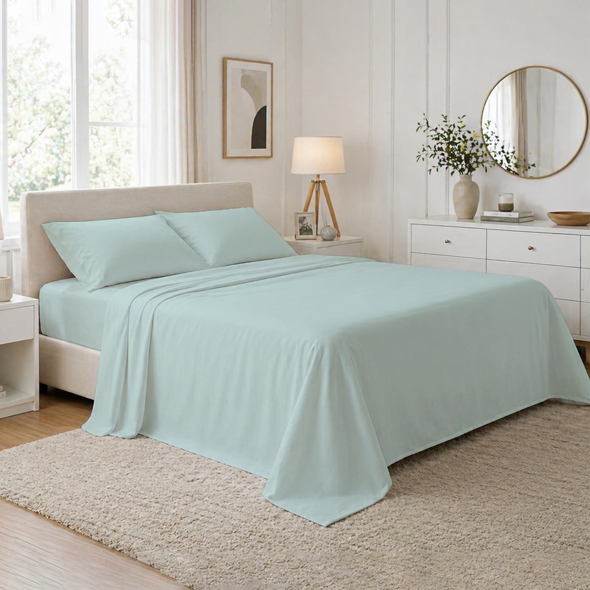 DANYDude 400 Thread Count Flat Sheets Small Double 100% Egyptian Cotton Sheets 4FT Flat Sheets - Luxury Soft, Breathable & Machine Washable Flat Bed Sheet Small Double