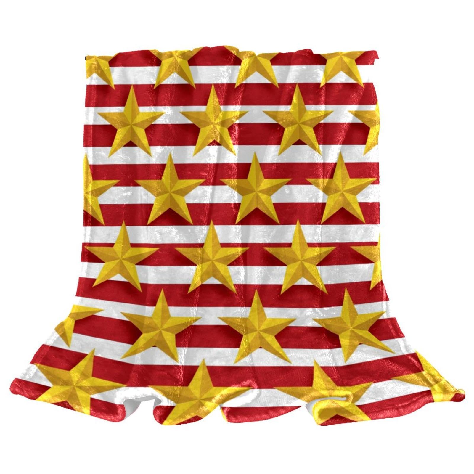 Couverture de lit stripe star gold en polaire douce haut de gamme