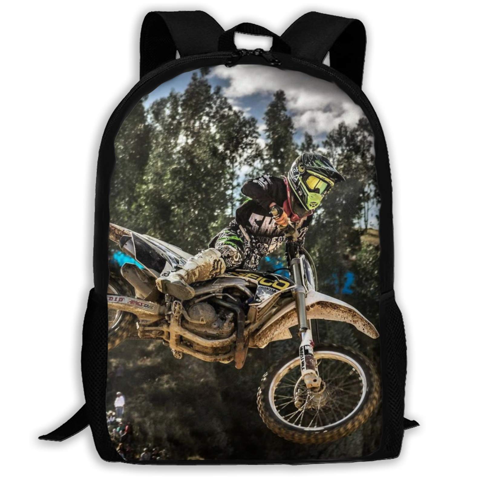 Unisex School Bag Outdoor Casual Shoulders Backpack Motocross Sport Motorcycle Vehicle Travel Daypacks for Women Men Kids, Motorcycle, One Size, Daypack Backpacks