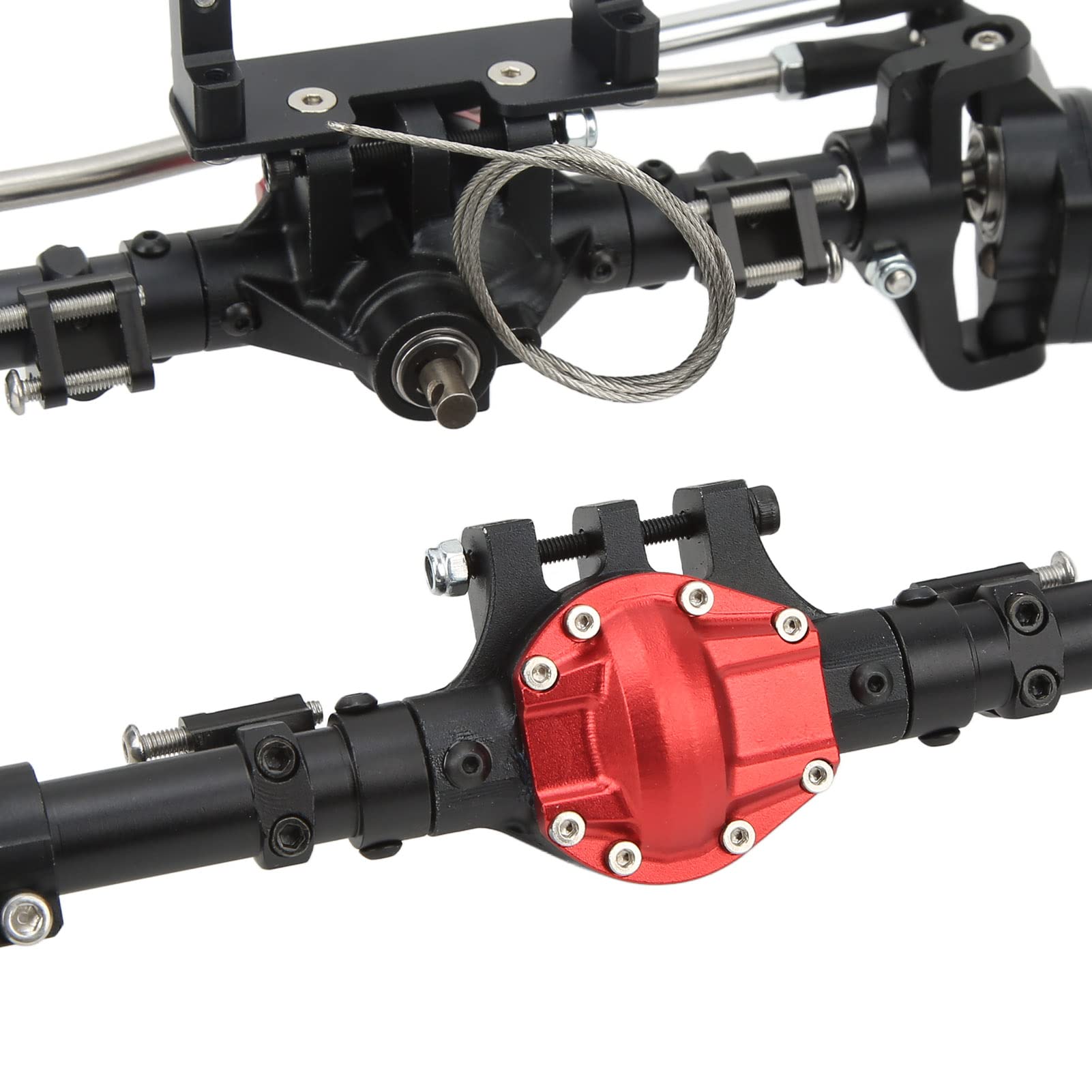 Juego De Ejes Portal CNC Con Bloqueo De Diferencial Para Axial SCX10 I/II/III 1/10 RC, Elevación Y Estabilidad Mejoradas, Color Negro