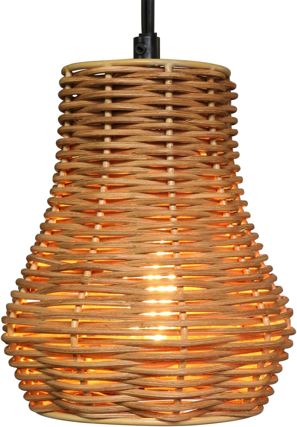Wicker Lamp Shade, Small Lamp Cover for Kitchen, Dining, Living Room, Bedroom, Bathroom, Garden(3 pcs)