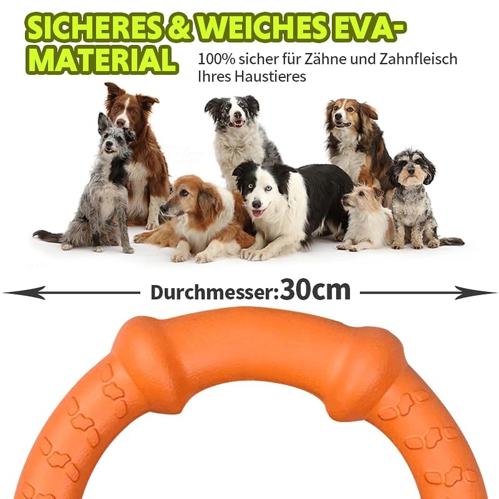 LaRoo Hundespielzeug Hunde Frisbee Hundefitness Ring - Unzerstörbare Flugscheibe Extra Dick - Schwimmendes Hundespielzeug für Outdoor, Training, Sommeraktivitäten für Große Hunde (Orange)