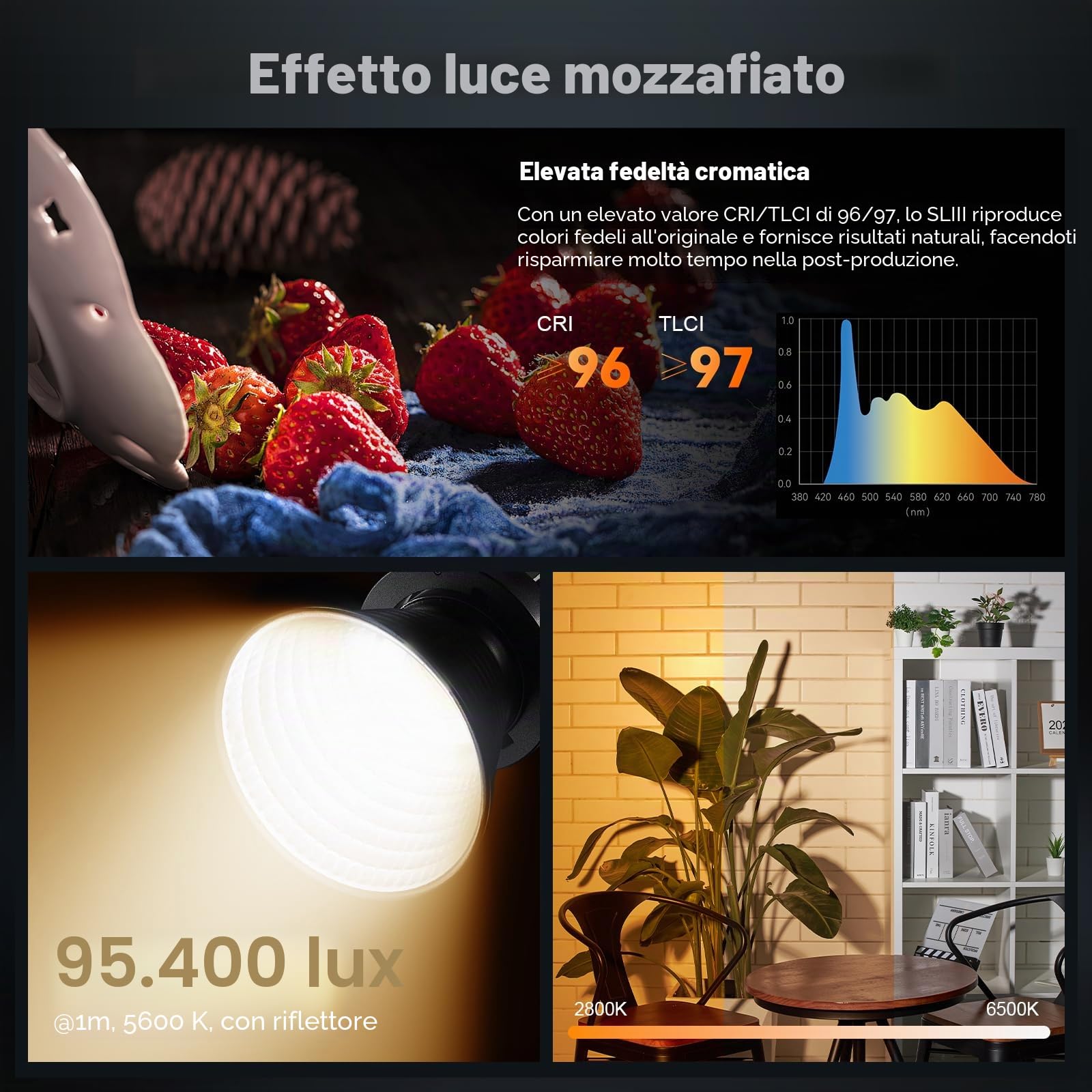 GODOX SL200IIIBi-Color LED Monolight luce fissa 160W/210W/330W 2800-6500K 80.400 Lux per Studio e Film TV Produzione