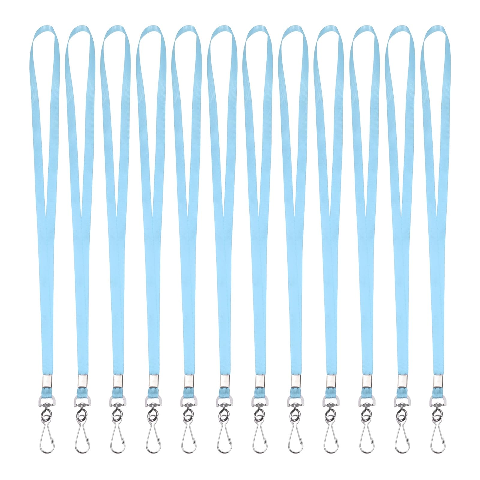 PATIKIL 25Pcs Lanyards Bulk, 47cm Badge Lanyard Neck Nylon with Clasp for ID Badge Keys Worker Name Tag Wallet Cruise Phone Events Office, Sky Blue