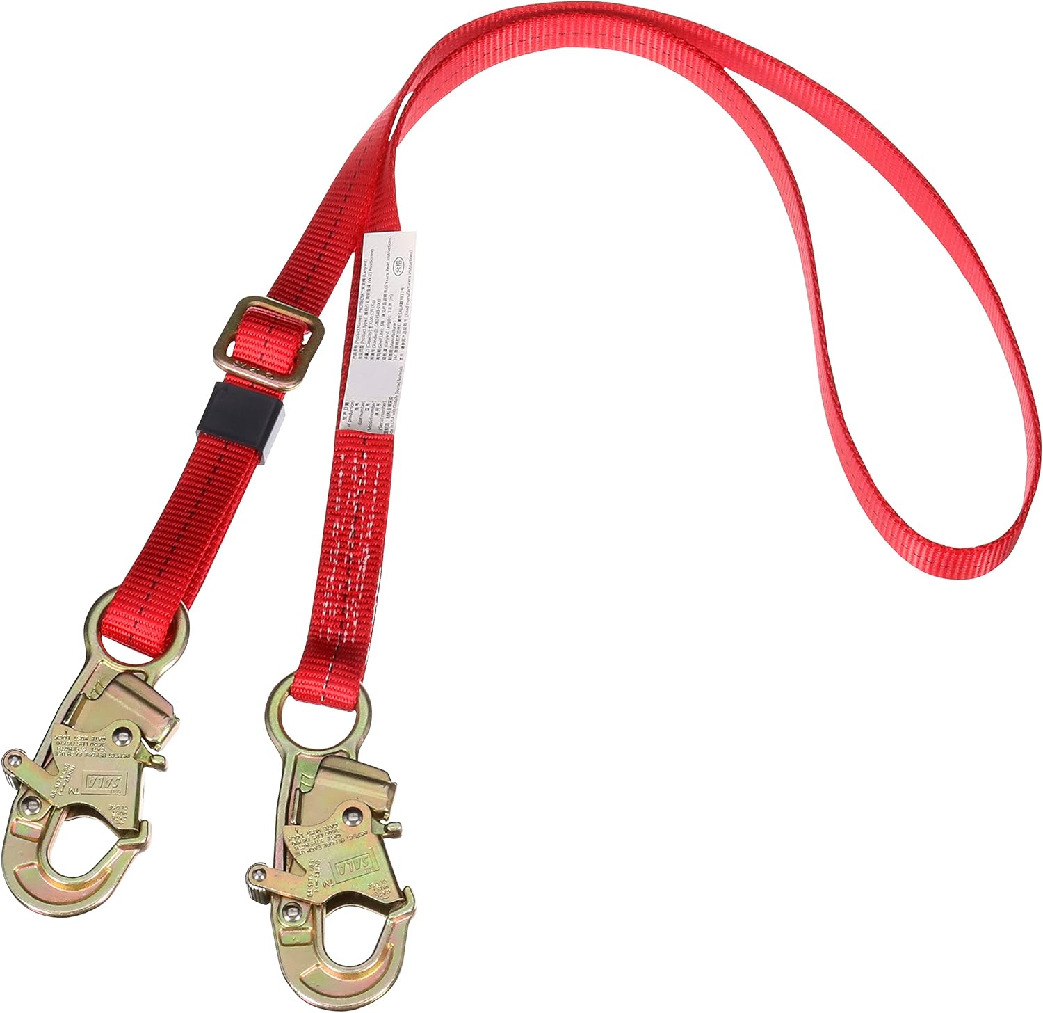 3M Protecta PRO 1385301 Adjustable 1" Web Restraint Lanyard, 6', Red, 2 Snap Hooks, 310 lb. Capacity