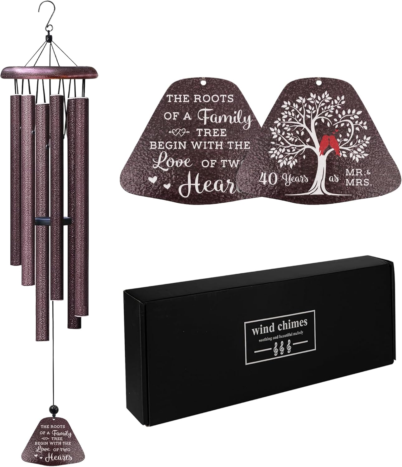 50th Anniversary Wedding Gifts, Best 50th Anniversary 32" Wind Chimes for Parents Grandparents, Golden 50 Years of Marriage Gift Ideas for Wife Husband, Golden Wedding Gifts for Couples