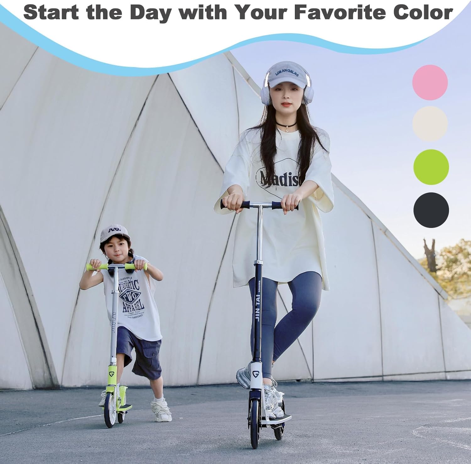 Kick Scooter for Ages 6+,Kid, Teens & Adults, Foldable, Lightweight 8IN Big Wheel Scooters -Max Load 260 LBS, Height Adjustable, Bearing ABEC9