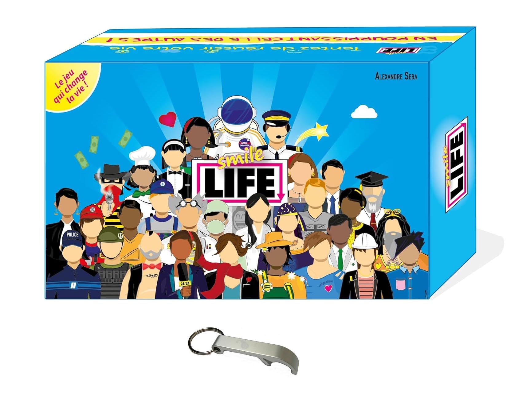 Blumie Shop Smile Life - Gioco di carte con versione francese, gioco di base + 1 apribottiglie, da 2 a 6 giocatori, da 12 anni