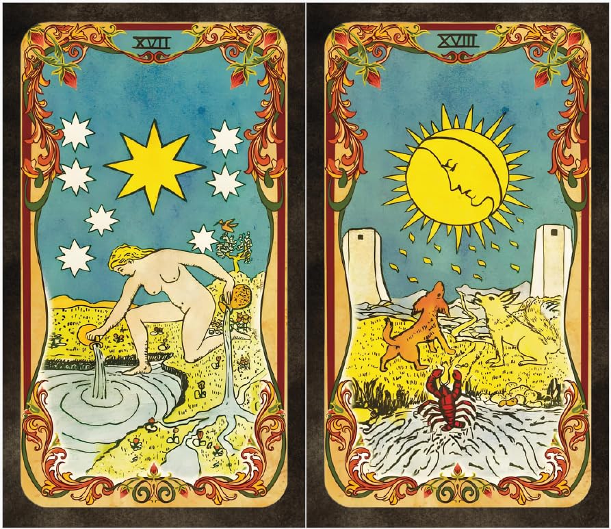 Cartes de tarot vintage Shabby Chic basées sur le tarot classique 78 RW.