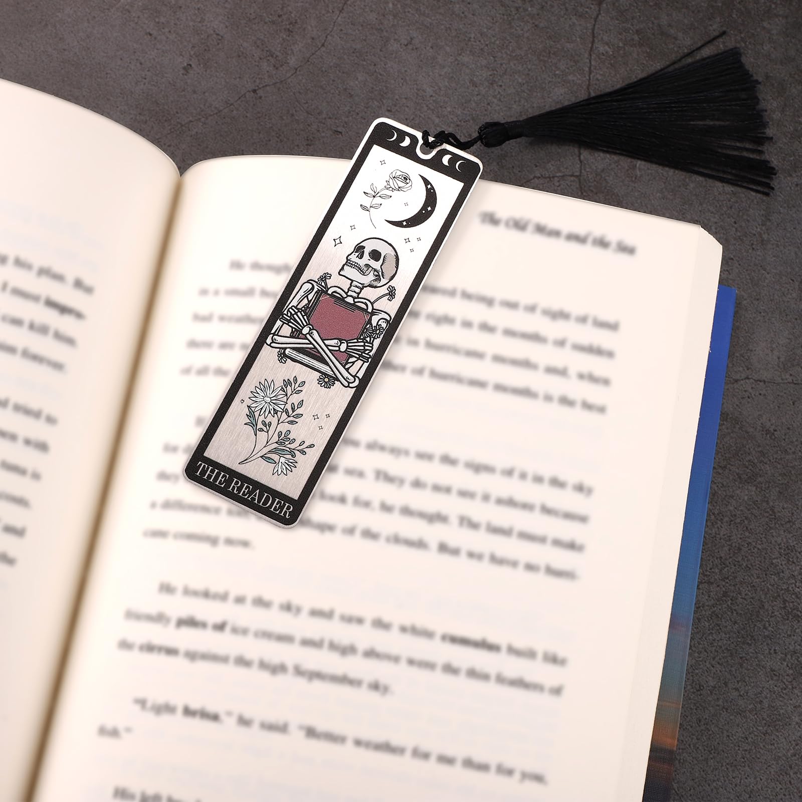 2 PCS Skeleton Tarot Bookmark Metal Gothic Horror Bookmarks Unique Skeleton Bookmark Creative Horror Book Accessory With Tassels For Book Lovers Occult Enthusiasts Halloween Christmas Gift - View #10