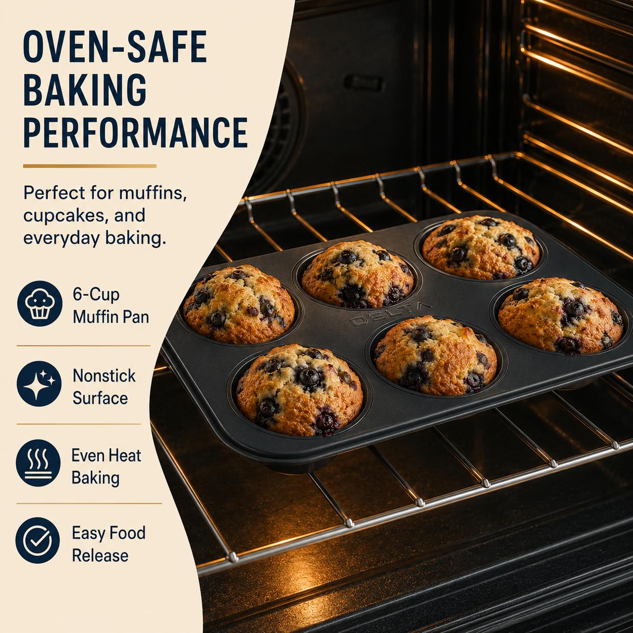 8-teiliges stapelbares Backformen-Set, Antihaft-Keramikbeschichtung, ofenfest bis 230 °C, BPA-frei, inklusive 2 Muffinformen, Kastenform, Bräter, runde und quadratische Pfannen,