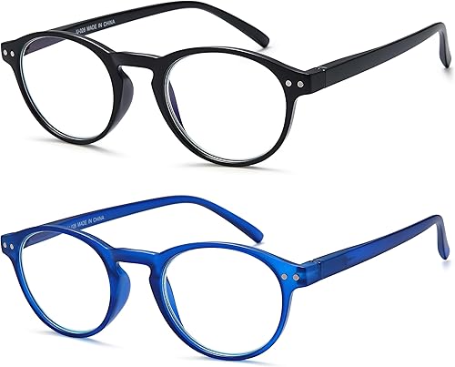 Miniatura 2 de EYEURL 4-Pack Small Round Reading Glasses for Women Men Neck Hanging Blue Light Blocking Eyeglasses TR90 Readers for Women