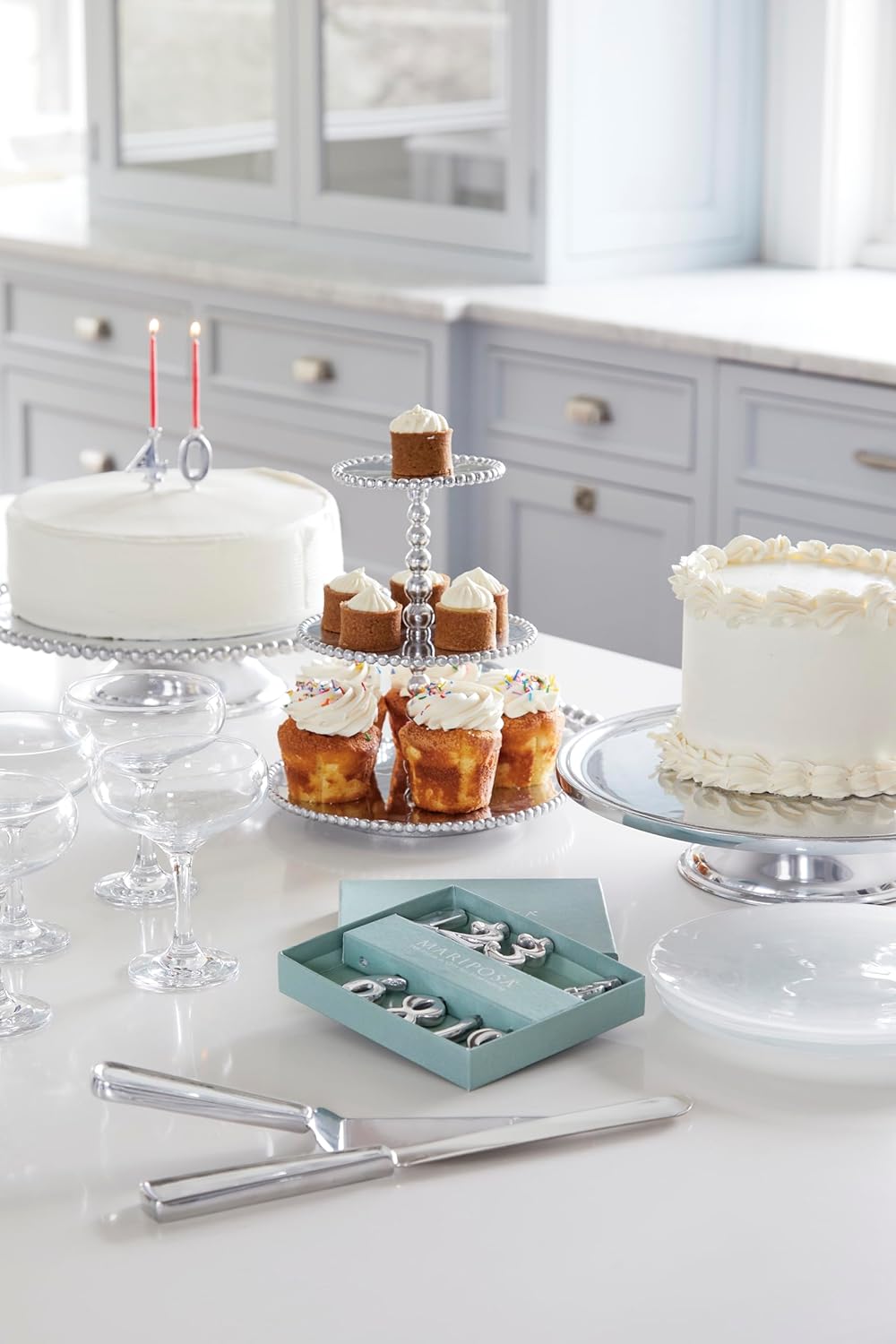 MARIPOSA SIGNATURE CAKE SERVER SET | SILVER | BRILLANTE | TABLEWARE | TABLE SERVICE | RECYCLED SANDCAST ALUMINUM | HANDMADE IN MEXICO