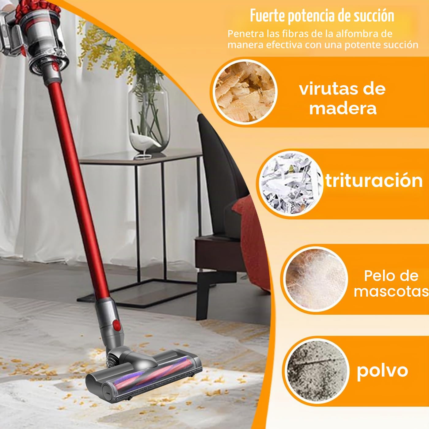 Recambios Cepillo Motorizado Compatible para Dyson V7 V8 V10 V11 V15 Aspiradora, Cepillo de Cabezal Limpiador de Cabezal de turbina para Dyson V10 V7 V8 V11 V15, para Moquetas y Suelos Duros