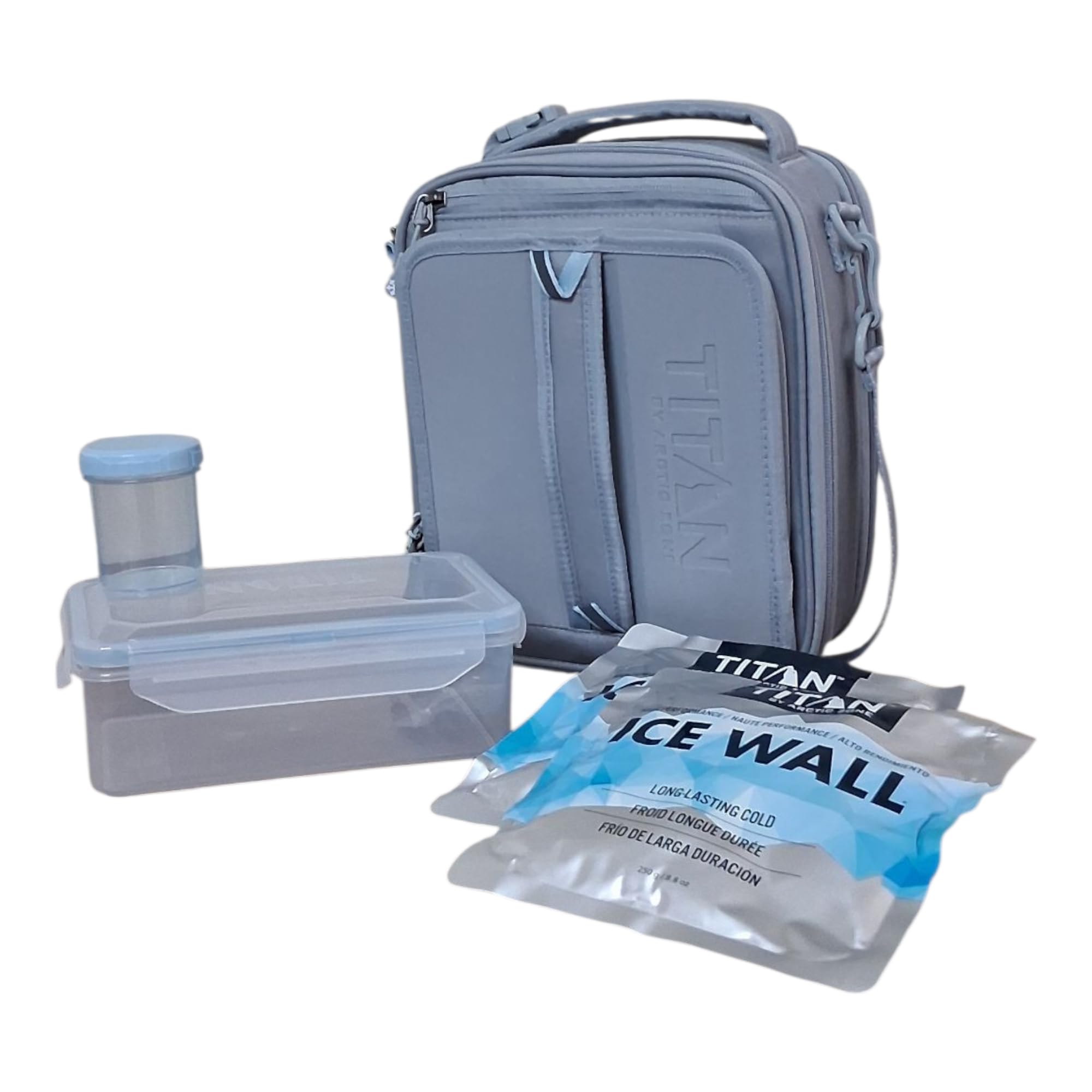 Titan by Arctic Zone Expandable Lunch Box – Insulated, Crush-Resistant Cooler with 2 Ice Walls & Leak-Proof Lining – Meal Prep Bag with Strap & Container for Work & Travel | Black