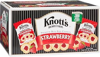 Knotts Berry Farm Premium Strawberry Shortbread Cookies, 2 oz Bags (Pack of 36) – Classic Fruit-Filled Shortbread – Individually Wrapped Bulk Snacks