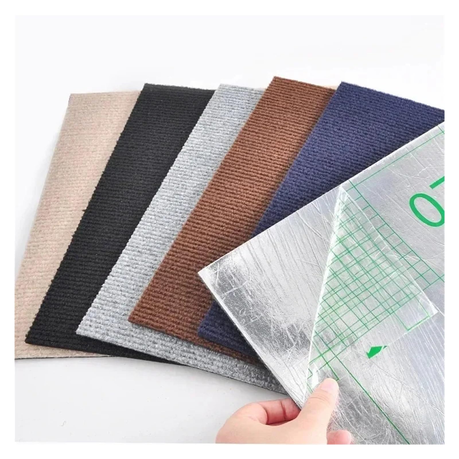Moqueta Adhesiva Alfombra autoadhesiva for suelo, baldosas, pegatinas cuadradas, tapete despegable y pegable, ideal for cocina, comedor dormitorio(Gray and Black,40PCS)