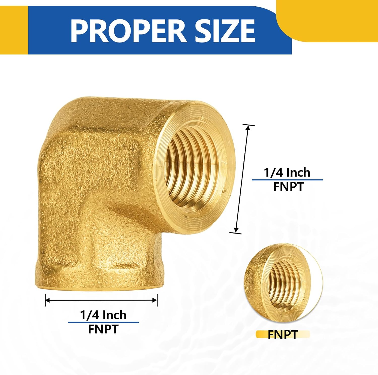 5PACK GUOFIS Brass Pipe Fittings-90 Degree Barstock Street Elbow,1/4" Female NPT X1/4" Female NPT Elbow