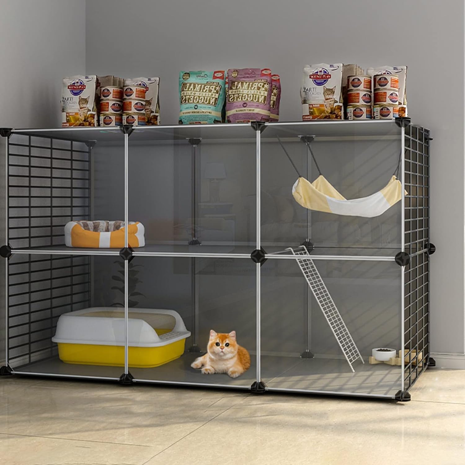 Cage pour chinchilla intérieur et grand enclos pour chats ou lapins nains