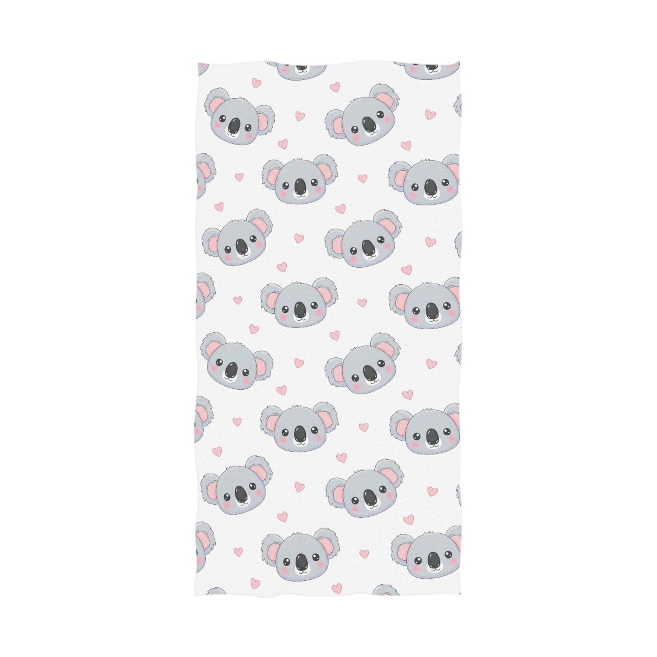 Kutsu Koala Bath Towel, Highly Absorbent Cotton Soft Bath Hand Towel for Bathroom Kitchen Hotel Spa, 64 x 32 In