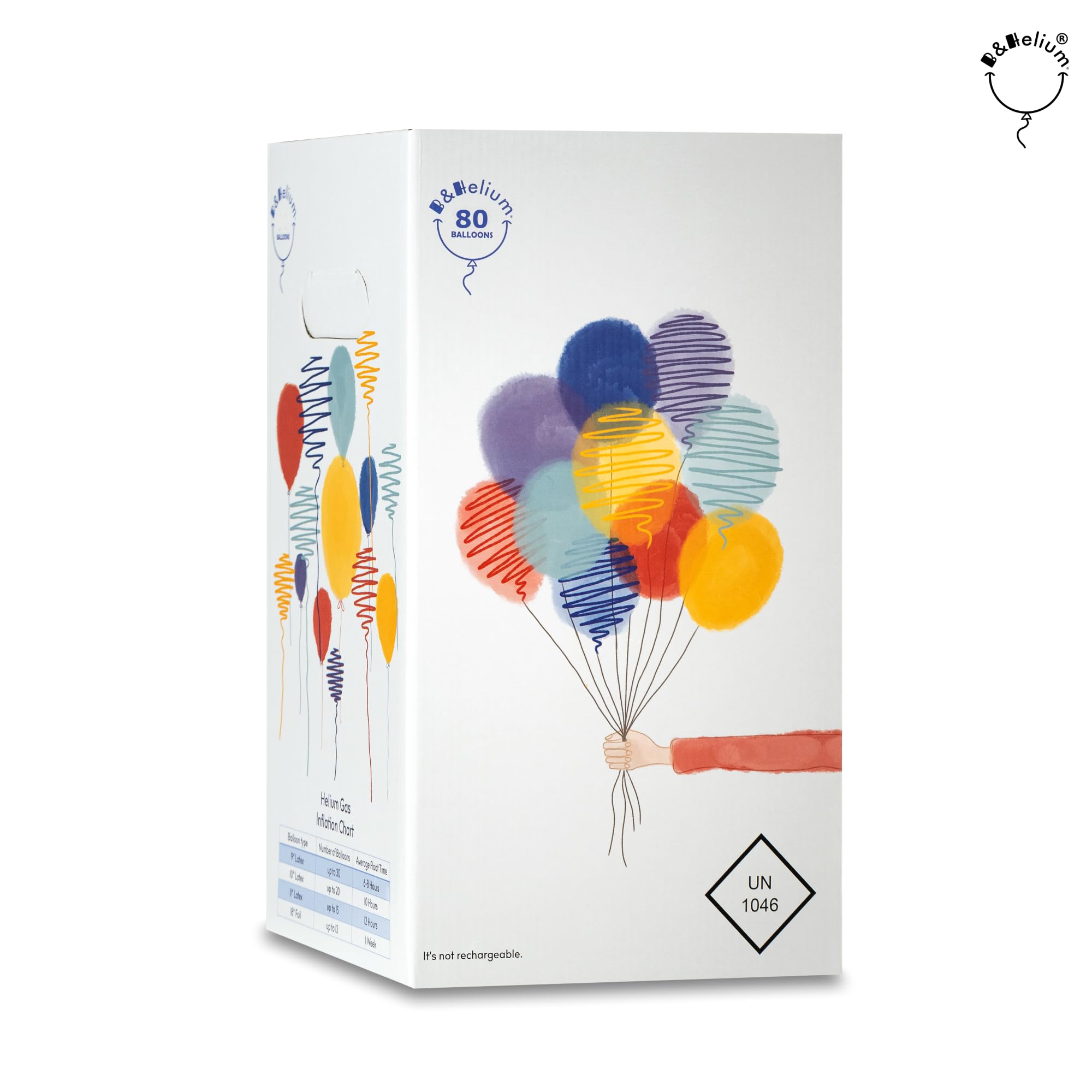 B&Helium Rosa Heliumflasche mit Ballongas für 80 langanhaltende Ballons – Inklusive Füllventil – Perfekt für Partydekoration,Geburtstagen, Hochzeiten und diverse Veranstaltungen.