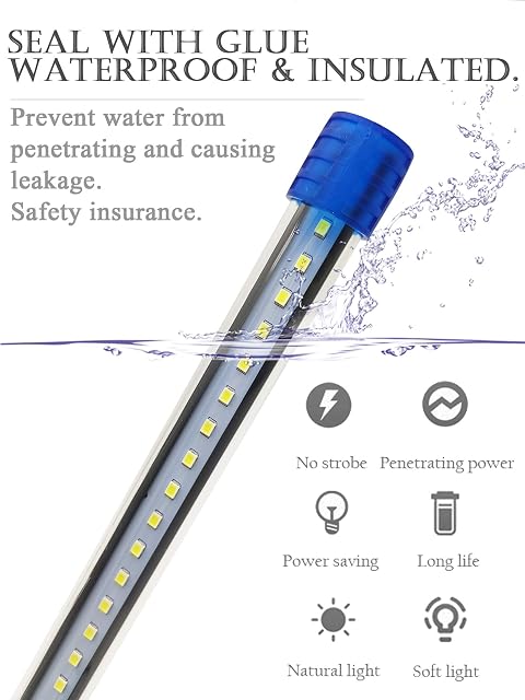 Foto 2 de 7 de BPS Luz Blanca/Azul LED de Acuario Peces Tanque Clip Lámpara Iluminación de Plantas de Acuario con Luz…