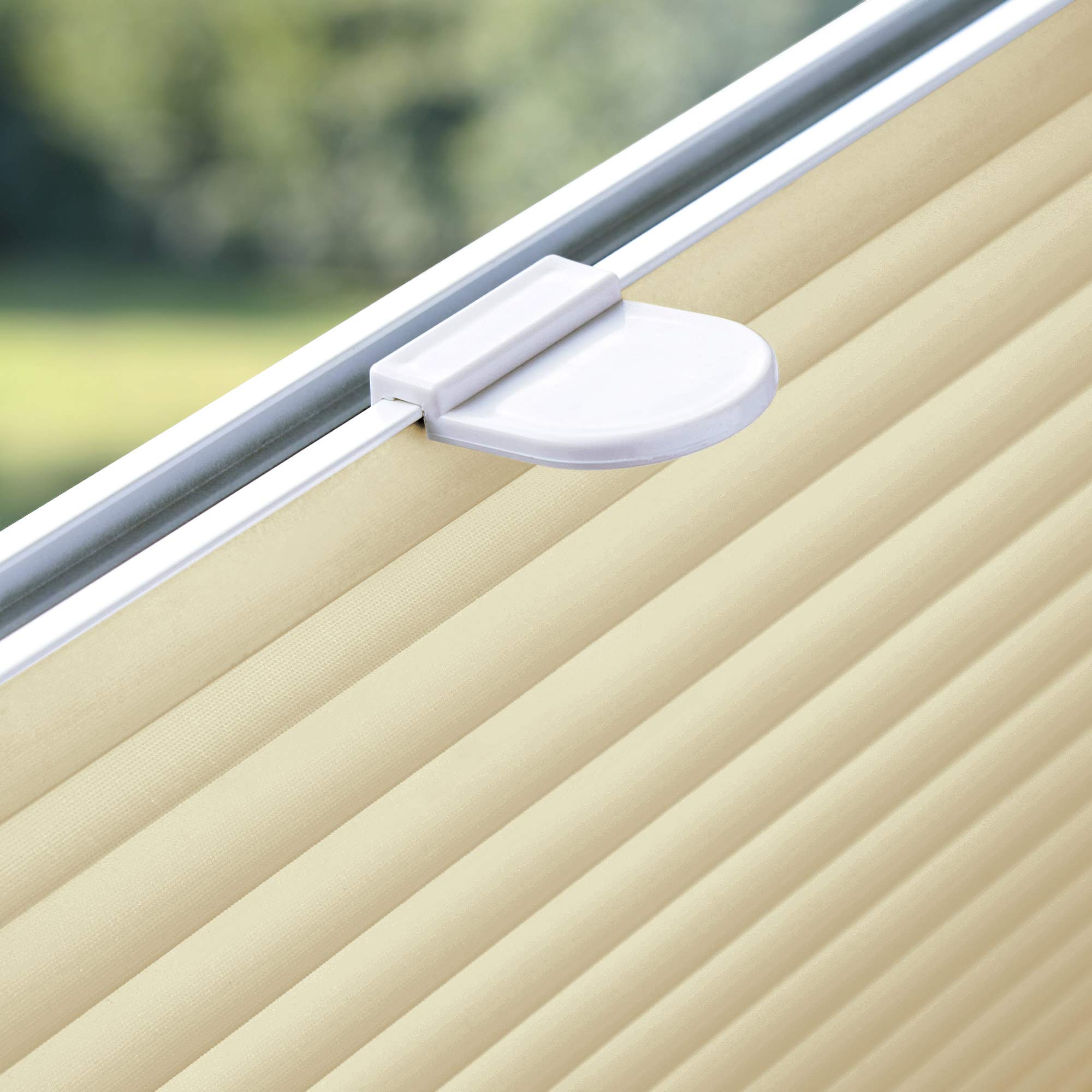 SchattenFreude Basic Klemmfix Plissee für Fenster, ohne Bohren