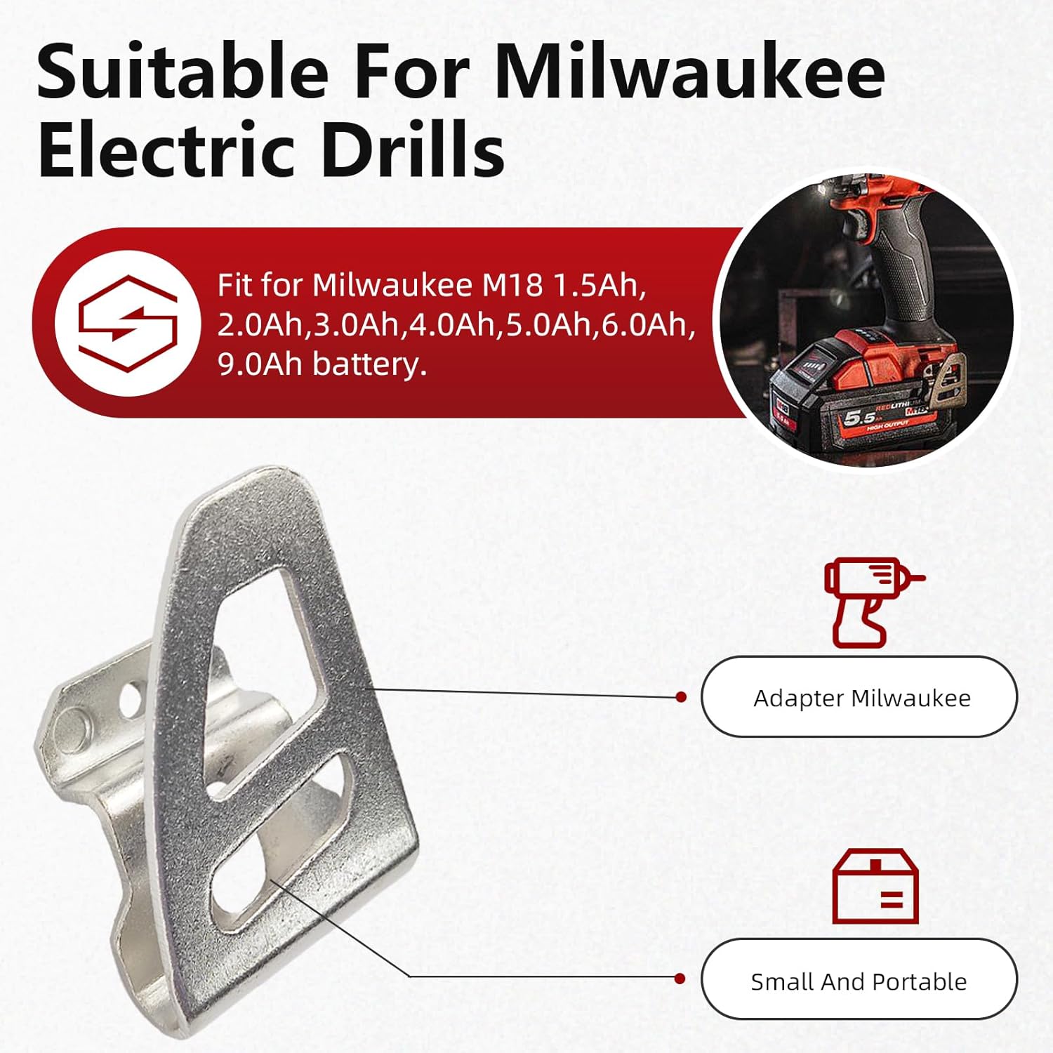 6PCS Belt Clip for Milwaukee, 42702653, Belt Hook Compatible with Milwaukee Tools Hammer Drill Impact Driver Replace for 2604-20, 2604-22, 2604-22CT, 2797-22