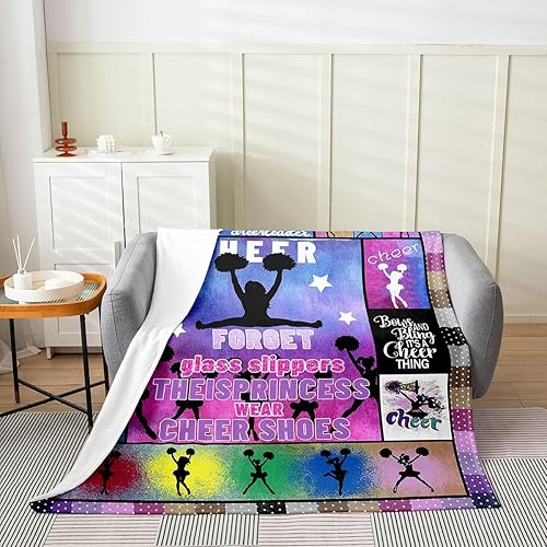Miniatura 2 de Feelyou Manta de franela de animadora para niñas, manta de vellón de animadora para hija, niña, decoración de bailarina, manta de felpa mullida,