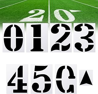 8 Pcs 42'' Football Field Number Stencil Kit Reusable Large Number Templates for Football Field 40 Mil Plastic Digital Stencil Includes 0-5, G and Arrow for Address Parking Lot