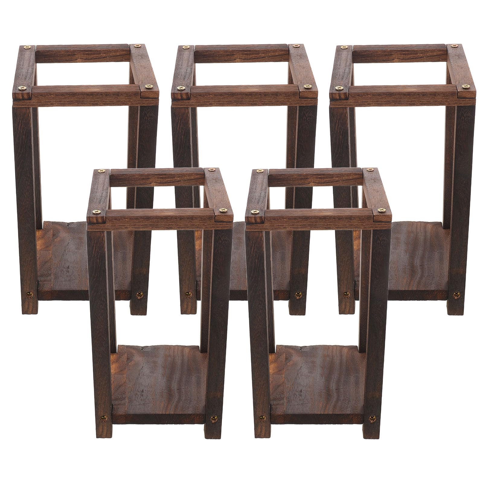 Operitacx 5 Piezas Farol Rústico de Madera Centro de Mesa, para Velas para