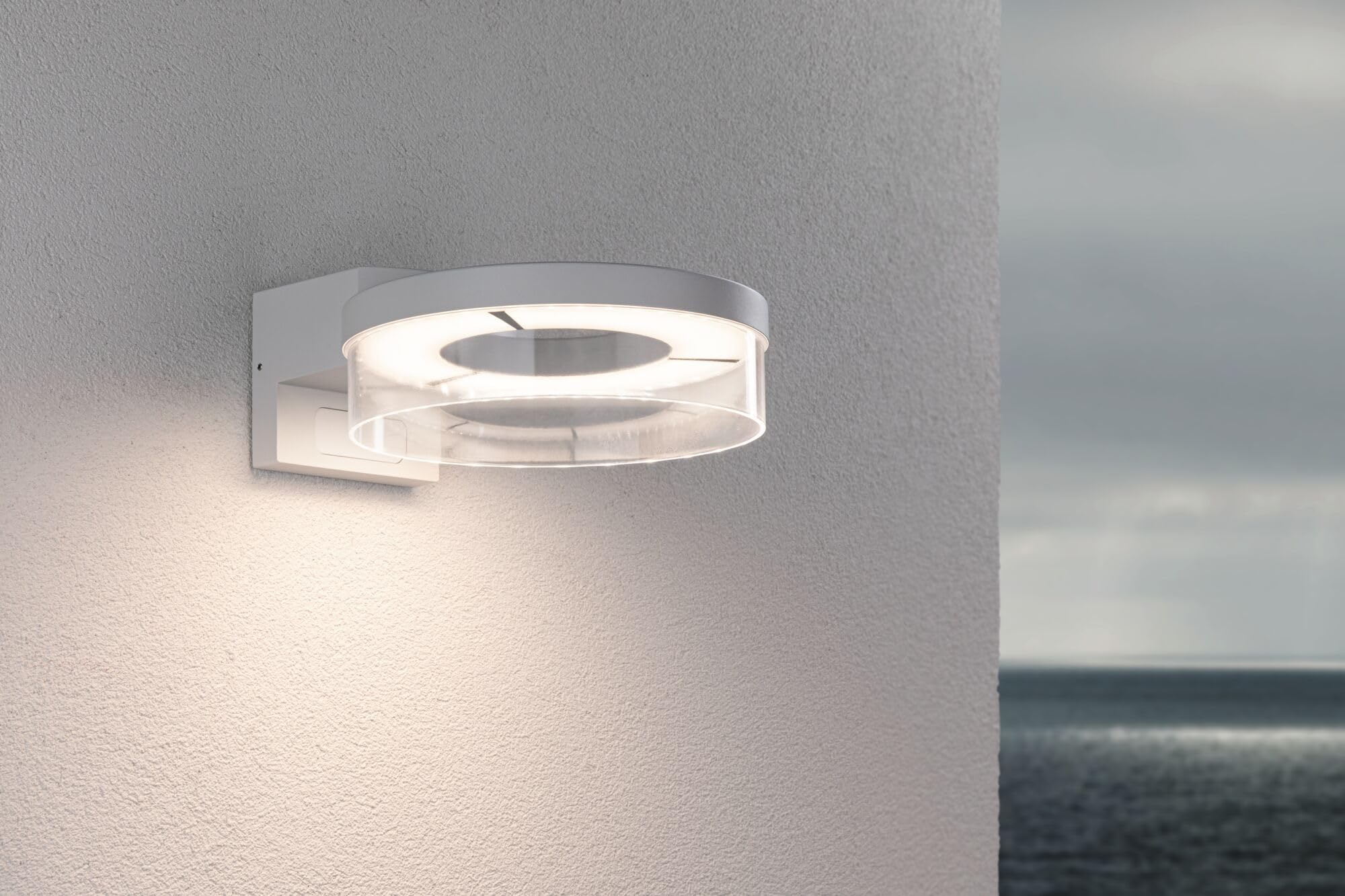 Paulmann 93112 LED Außenwandleuchte Capera Bewegungsmelder IP44 231mm 3000K 8 / 1x1,2W 700lm 230V Weiß Aluminium