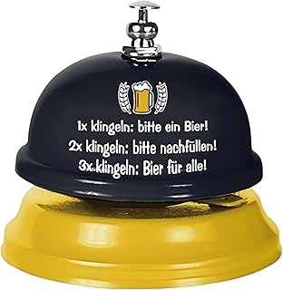 Lustige Bierklingel mit Sprüchen – Festival Gadget & Party Zubehör – Geschenkidee für Männer zum Geburtstag, Grillabend, Gartenfest & als Festival Deko – Geschenkbox inklusive – Tiwoca