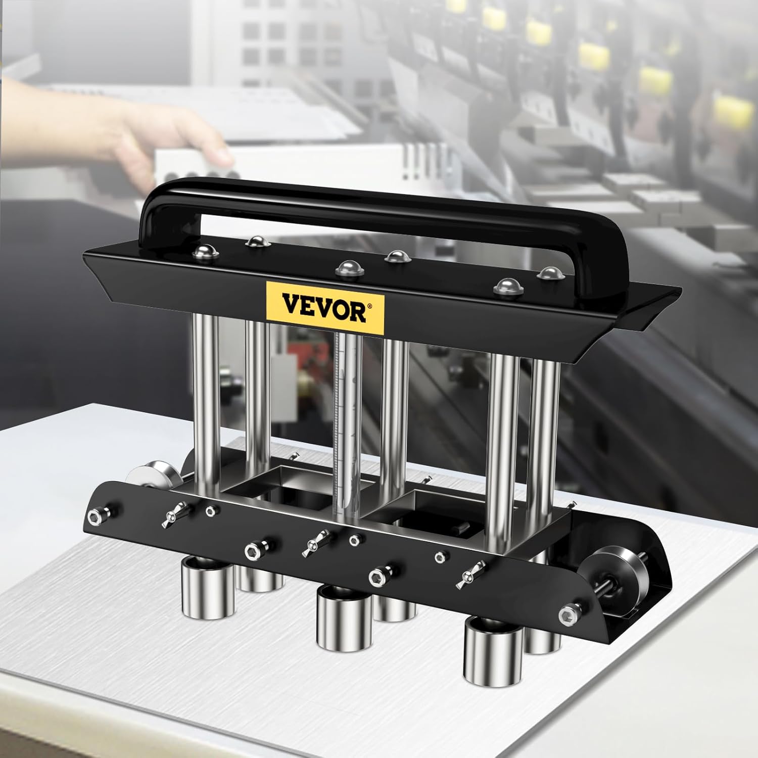 VEVOR Three-Station Edge Roller Bender, 0-90° Bending Angle Sheetmetal Break, Black & Silver