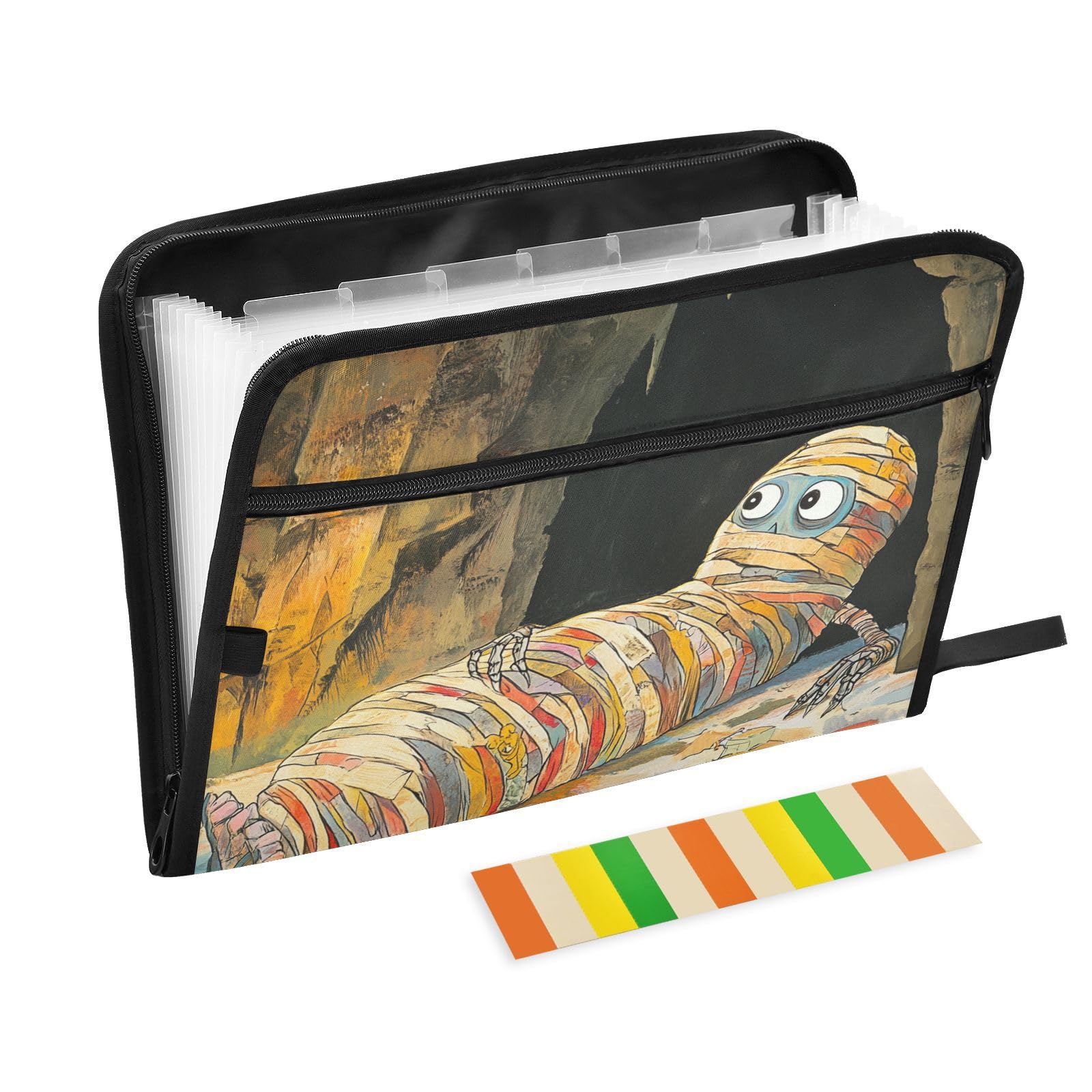 Colorful Mummy Cave Accordion File Folders A4 Size Pocket Expandable File with Pockets Letter Size Accordion Folder Legal Size for Medical Student Clinical Nursing