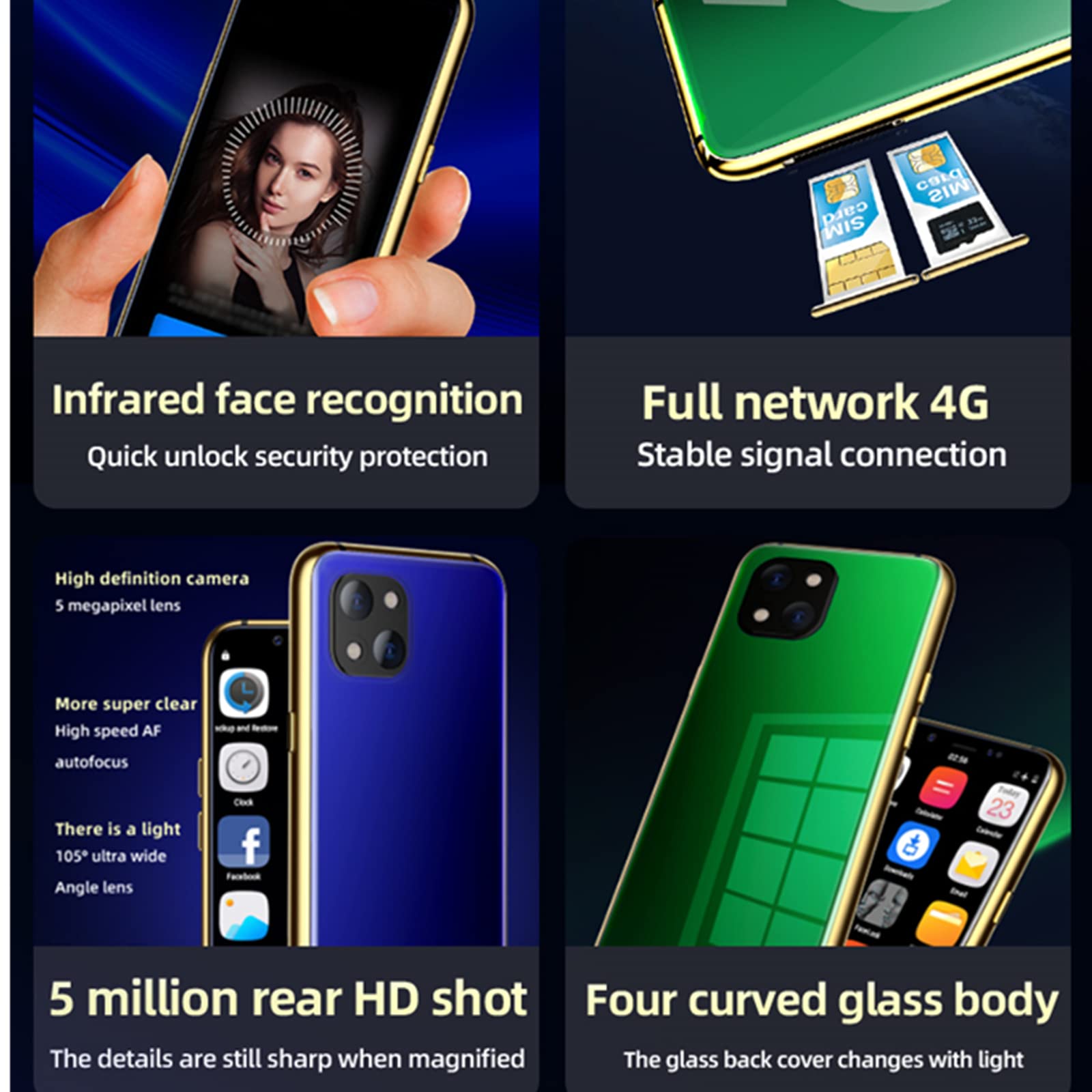 Amazon.com: Tuanzi X60 3.46 Inch Mini 4G Card Smartphone 3GB RAM