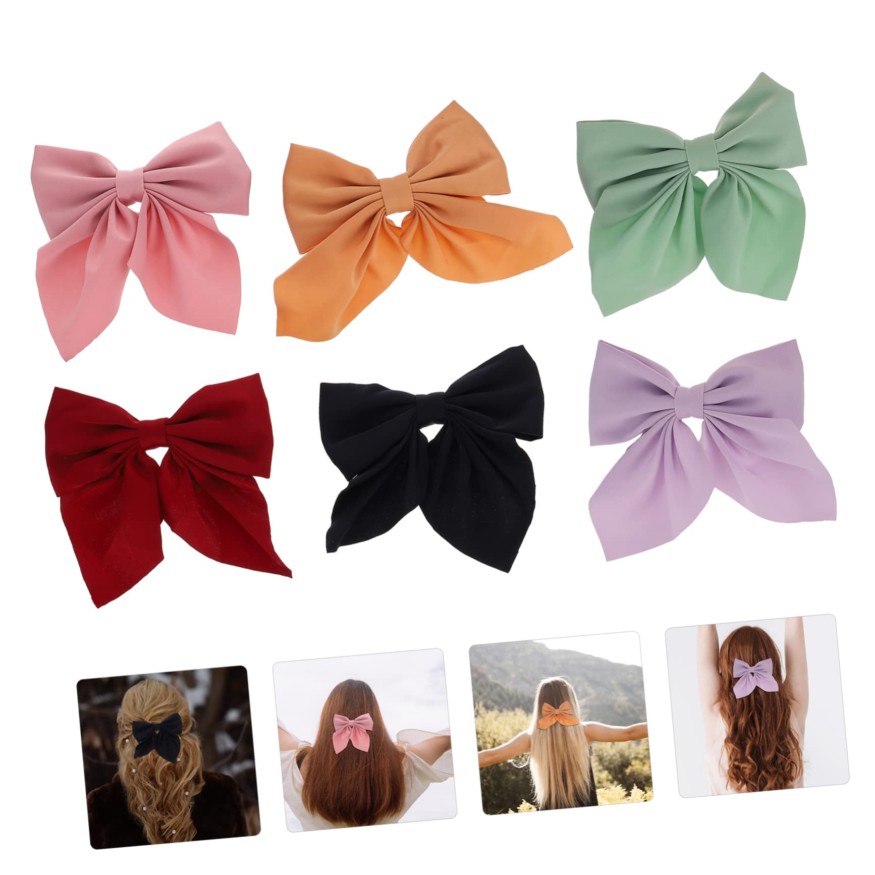 LALAFINA 3 Set Di Eleganti Fermagli Per Con Fiocco Per Donne Ragazze E Adolescenti Per Lo Styling Dei 6 Pezzi * 3