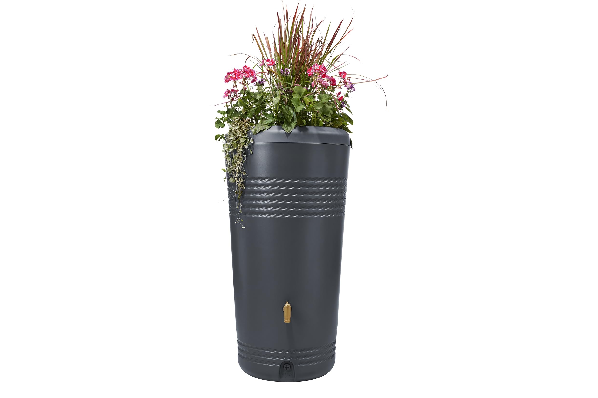 4rain Milo 2en1 depósito de Agua de Lluvia 230 L Graphite Grey | Incl. Jardinera