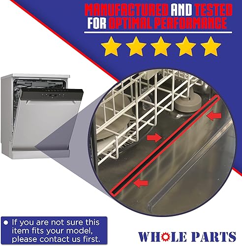 Miniatura 4 de Whole Parts Junta de puerta inferior para lavavajillas (negro) Parte # 154859401 - Reemplazo y compatible con algunos lavavajillas Frigidaire y