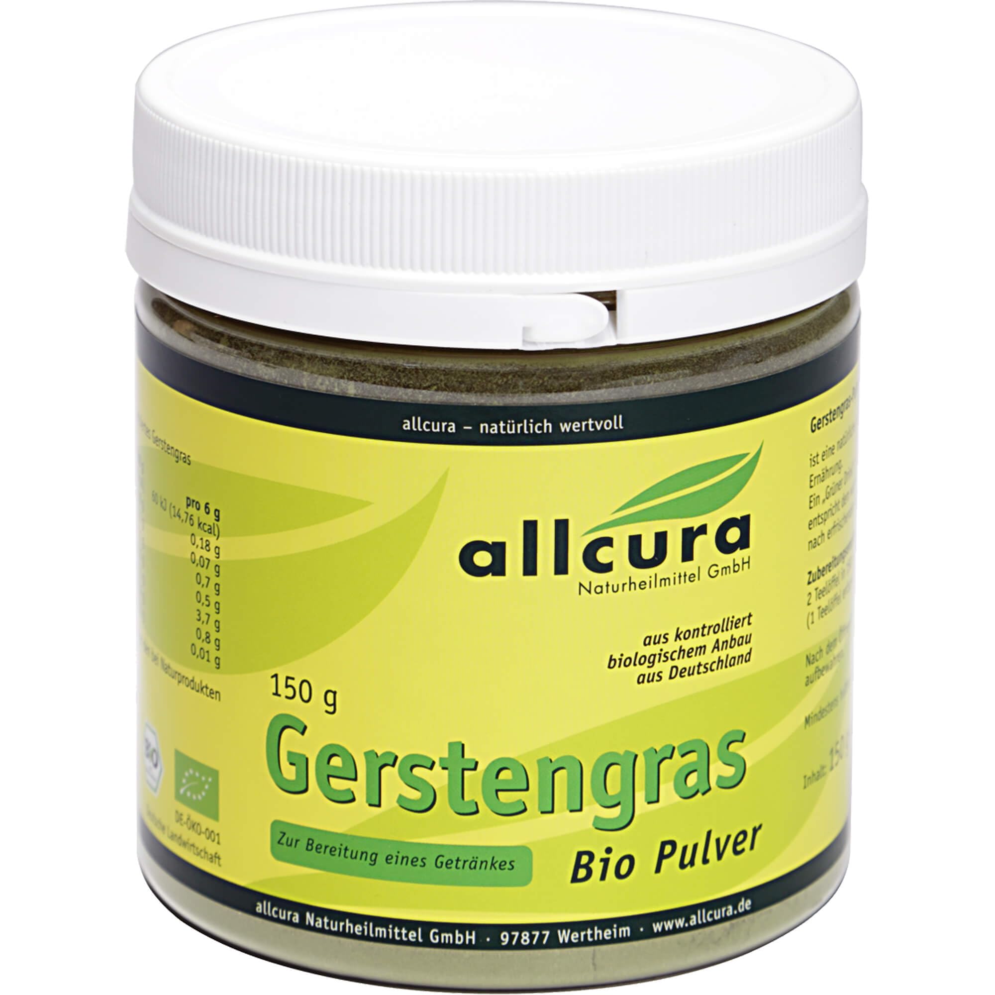 kbA Gerstengras Pulver Kontroll biologischer Anbau 150 g Product Description