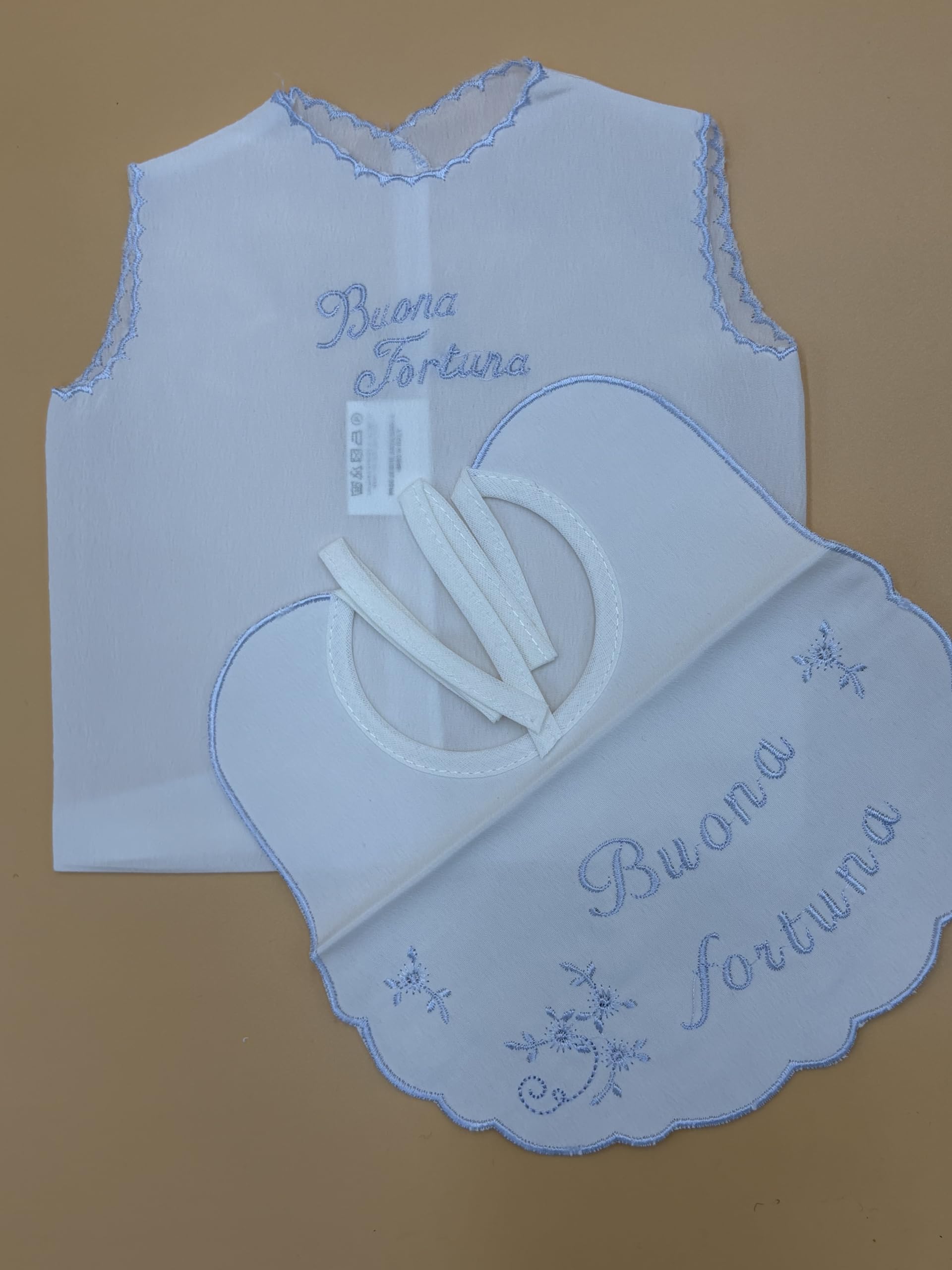 Set Camicina Della Fortuna E Bavaglino in Seta Made In Italy