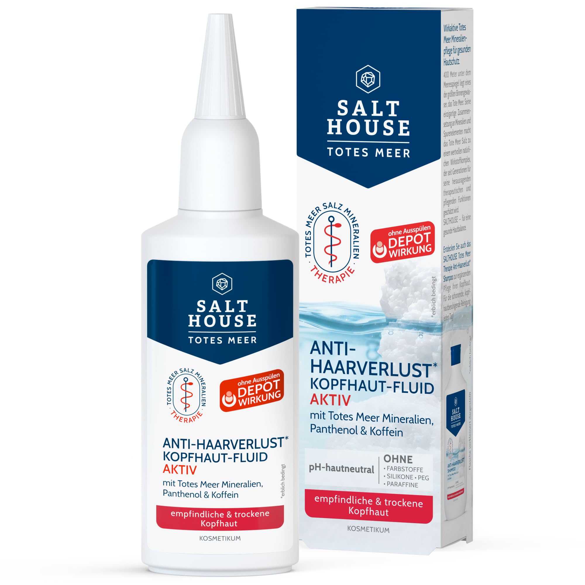 Salthouse Totes Meer Therapie Fluide actif pour cuir chevelu avec caféine et urée pour perte de cheveux héréditaire 75 ml