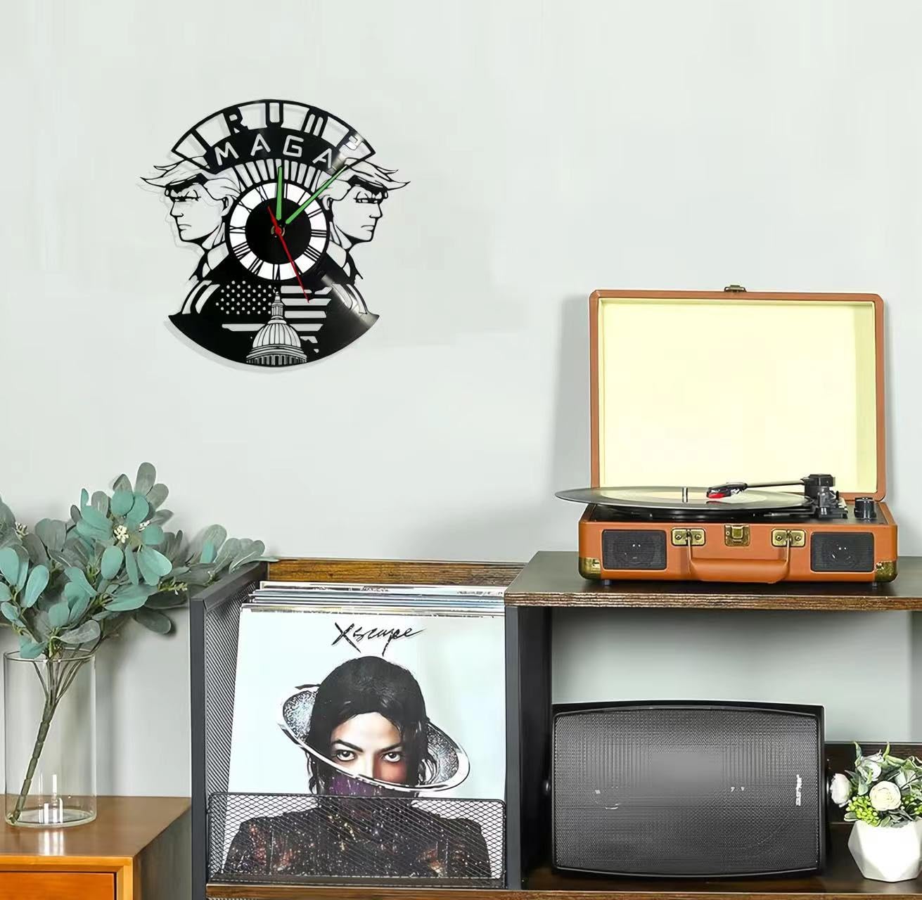 Amazon.com: RUICI LUCKY Vinyl Clock Trump Exclusive Clock Art